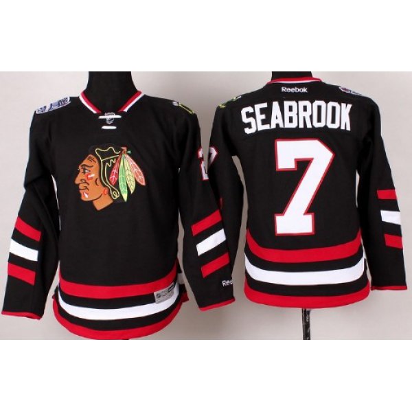 Chicago Blackhawks #7 Brent Seabrook 2014 Stadium Series Black Kids Jersey