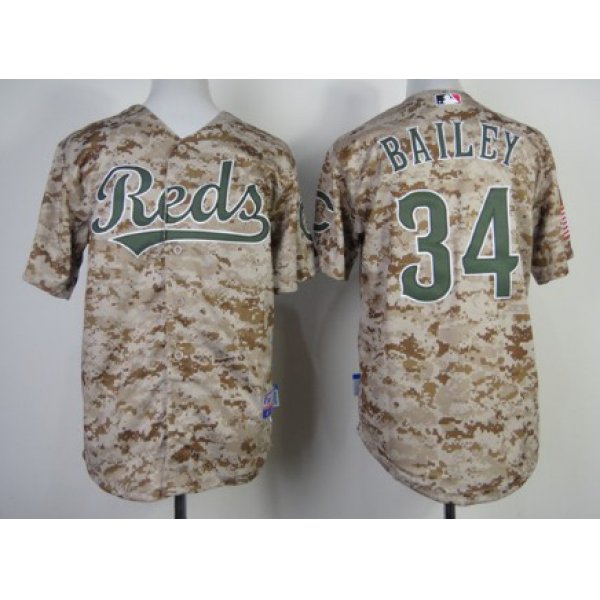 Cincinnati Reds #34 Homer Bailey 2014 Camo Kids Jersey