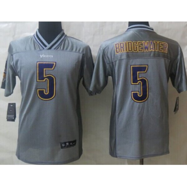 Nike Minnesota Vikings #5 Teddy Bridgewater 2013 Gray Vapor Kids Jersey