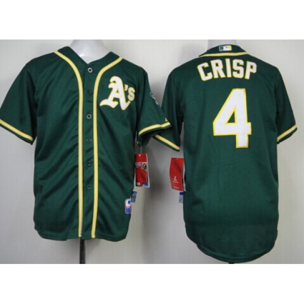 Oakland Athletics #4 Coco Crisp 2014 Green Kids Jersey
