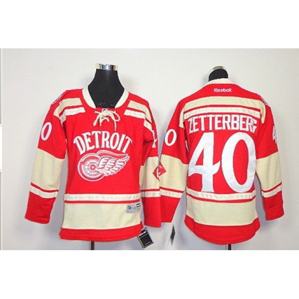 Detroit Red Wings #40 Henrik Zetterberg 2014 Winter Classic Red Jersey