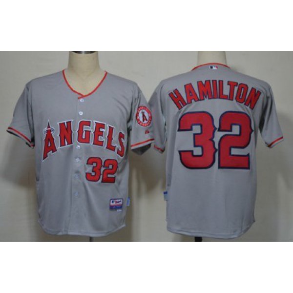 LA Angels of Anaheim #32 Josh Hamilton Gray Kids Jersey