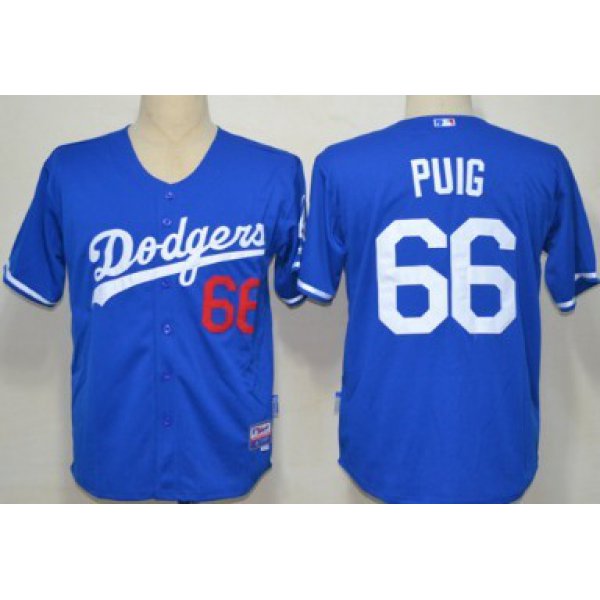 Los Angeles Dodgers #66 Yasiel Puig Blue Kids Jersey