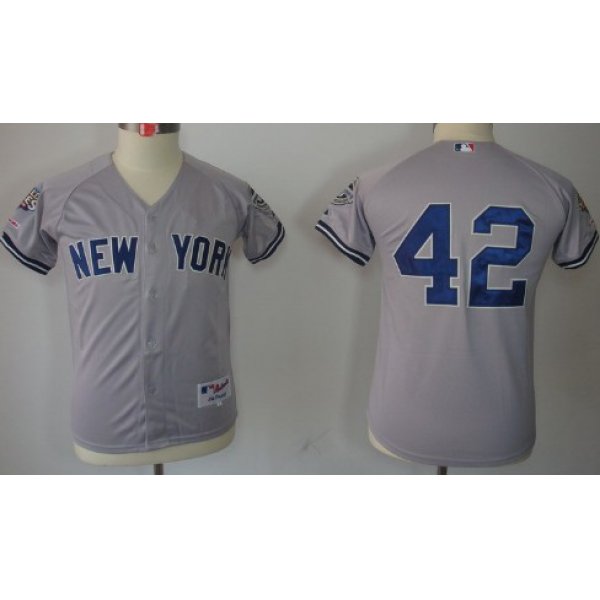 New York Yankees #42 Mariano Rivera Gray Kids Jersey