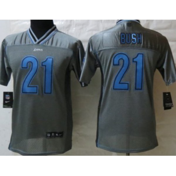 Nike Detroit Lions #21 Reggie Bush 2013 Gray Vapor Kids Jersey