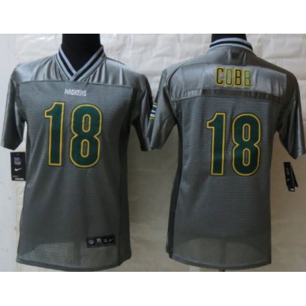 Nike Green Bay Packers #18 Randall Cobb 2013 Gray Vapor Kids Jersey