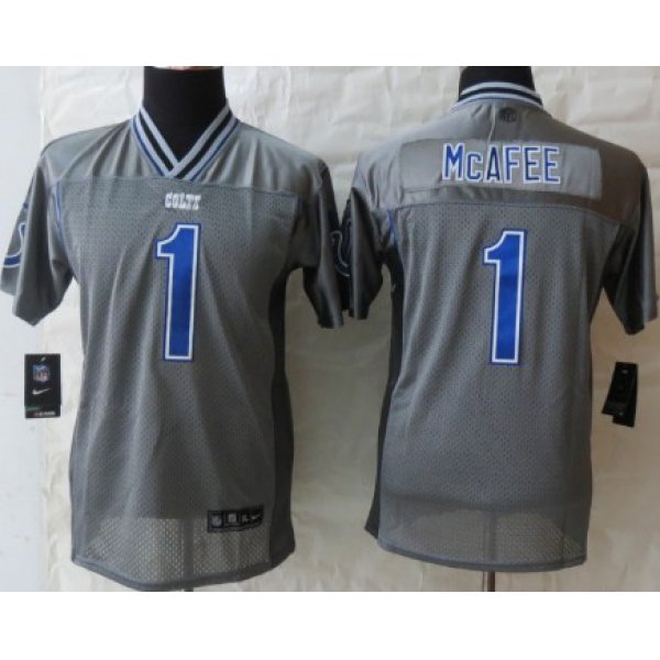 Nike Indianapolis Colts #1 Pat McAfee 2013 Gray Vapor Kids Jersey