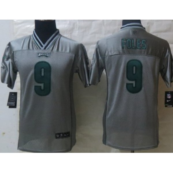 Nike Philadelphia Eagles #9 Nick Foles 2013 Gray Vapor Kids Jersey