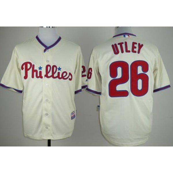 Philadelphia Phillies #26 Chase Utley Cream Kids Jersey