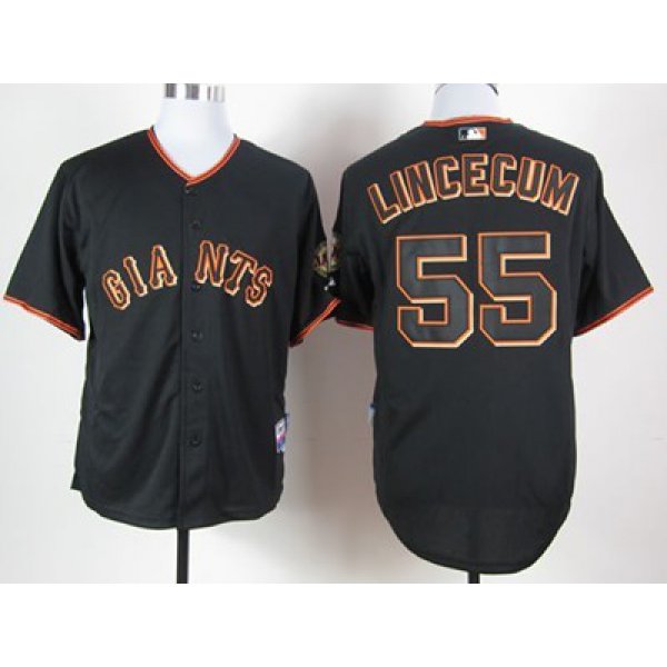 San Francisco Giants #55 Tim Lincecum Black Kids Jersey