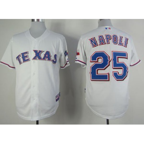 Texas Rangers #25 Mike Napoli White Kids Jersey