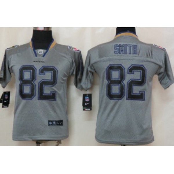 Nike Baltimore Ravens #82 Torrey Smith Lights Out Gray Kids Jersey