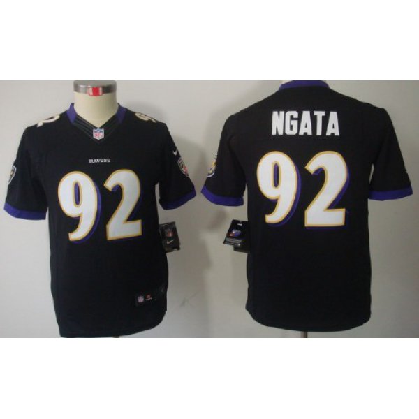 Nike Baltimore Ravens #92 Haloti Ngata Black Limited Kids Jersey