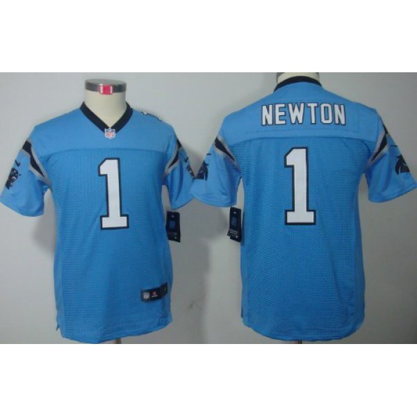 Nike Carolina Panthers #1 Cam Newton Light Blue Limited Kids Jersey