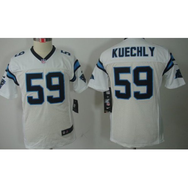 Nike Carolina Panthers #59 Luke Kuechly White Limited Kids Jersey