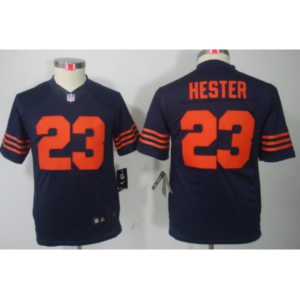 Nike Chicago Bears #23 Devin Hester Blue With Orange Limited Kids Jersey