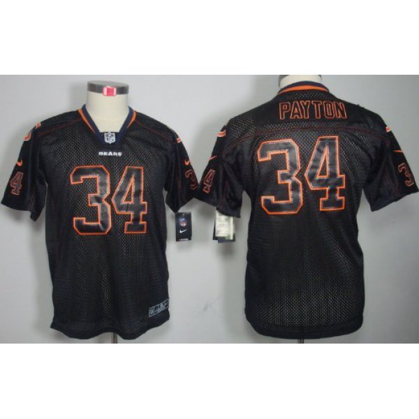 Nike Chicago Bears #34 Walter Payton Lights Out Black Kids Jersey