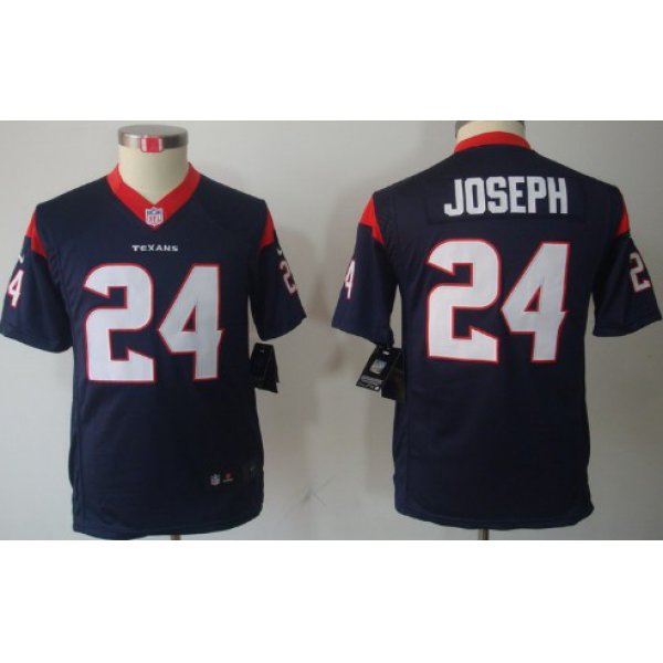 Nike Houston Texans #24 Johnathan Joseph Blue Limited Kids Jersey