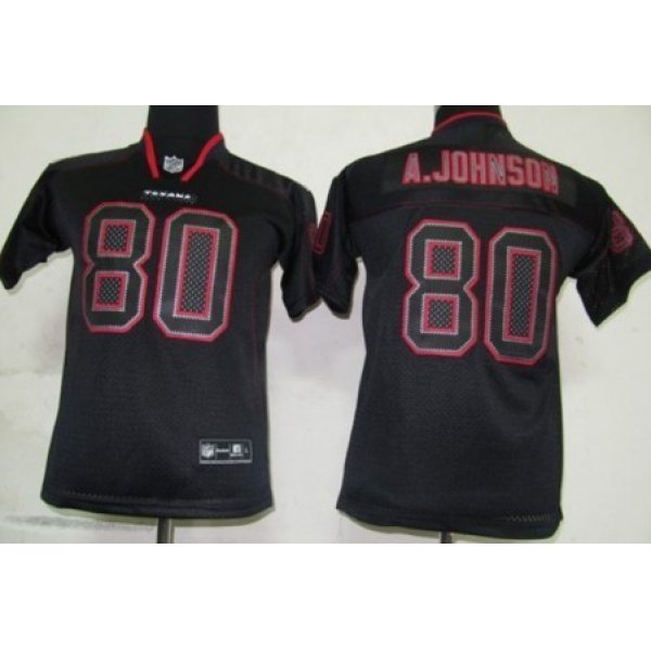 Nike Houston Texans #80 Andre Johnson Lights Out Black Kids Jersey