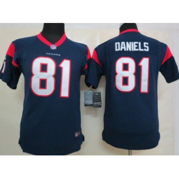 Nike Houston Texans #81 Owen Daniels Blue Game Kids Jersey