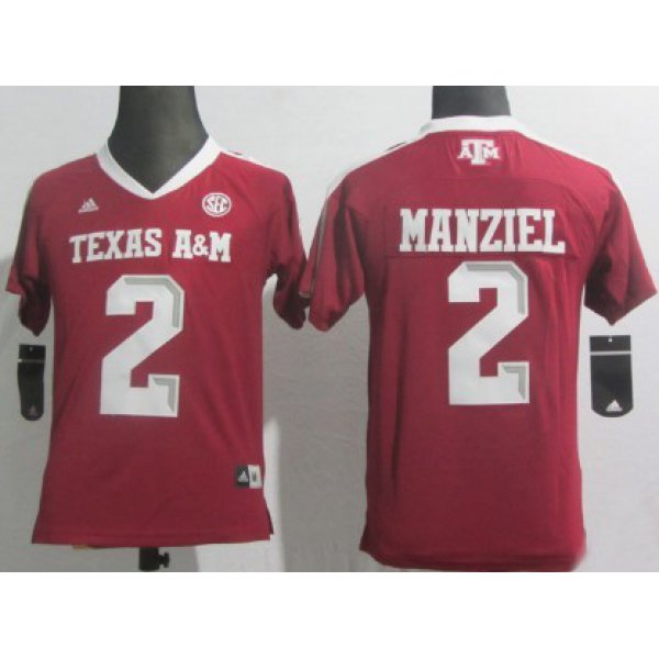 Texas A&M Aggies #2 Johnny Manziel Red Kids Jersey