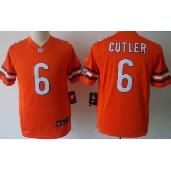Nike Chicago Bears #6 Jay Cutler Orange Limited Kids Jersey