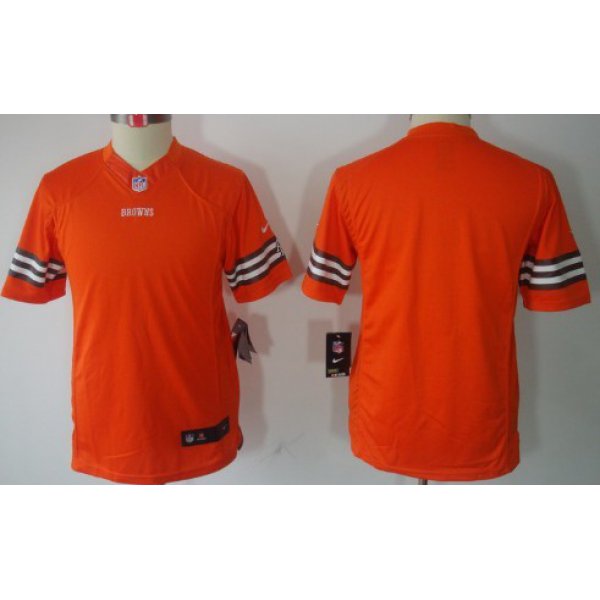 Nike Cleveland Browns Blank Orange Limited Kids Jersey
