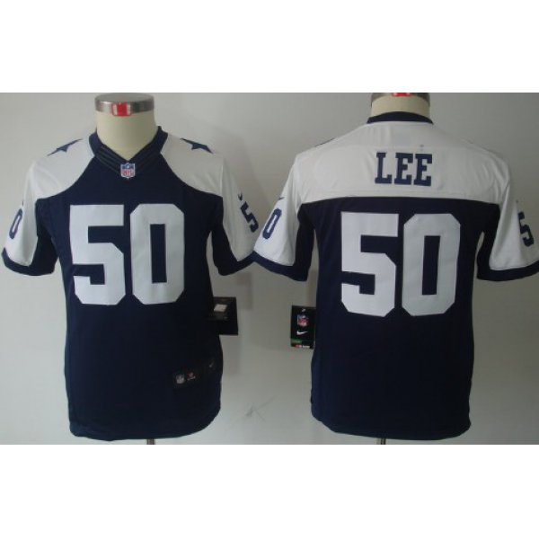 Nike Dallas Cowboys #50 Sean Lee Blue Thanksgiving Limited Kids Jersey