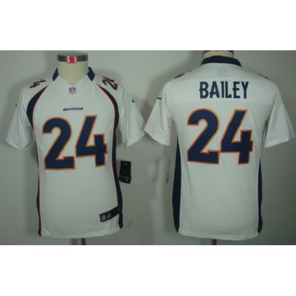 Nike Denver Broncos #24 Champ Bailey White Limited Kids Jersey