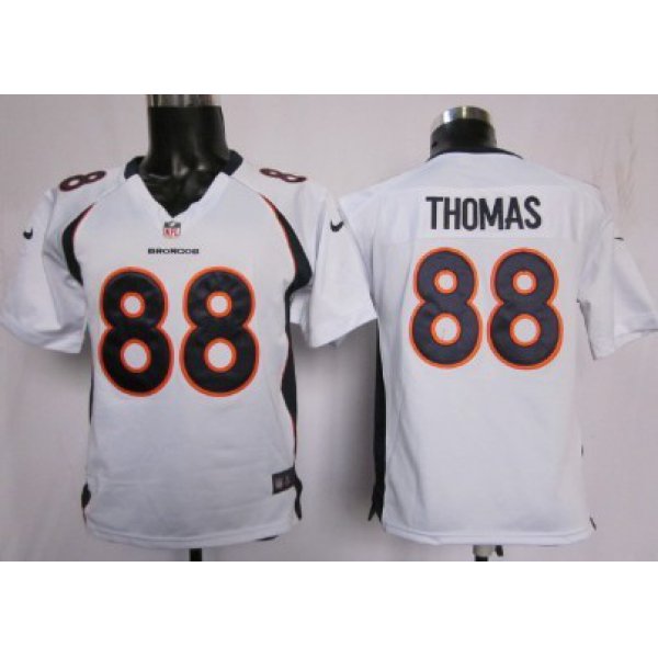 Nike Denver Broncos #88 Demaryius Thomas White Game Kids Jersey