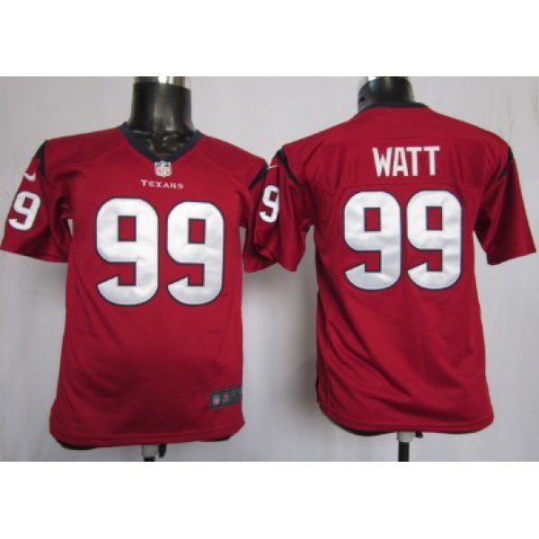 Nike Houston Texans #99 J.J. Watt Red Game Kids Jersey