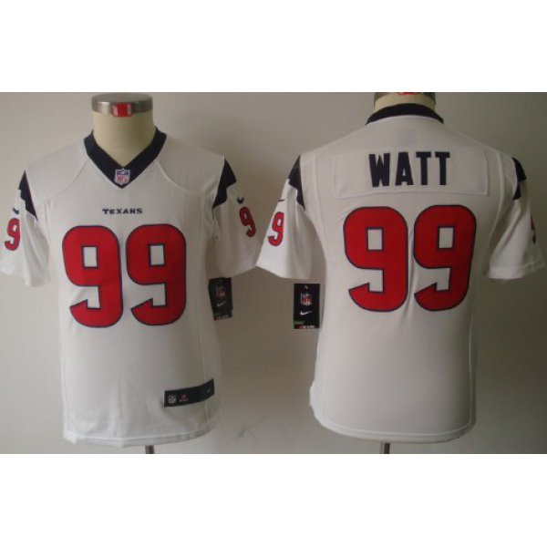 Nike Houston Texans #99 J.J. Watt White Limited Kids Jersey