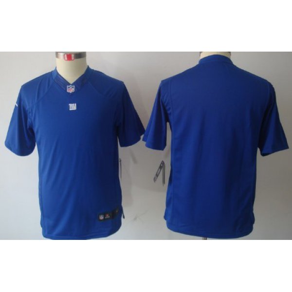 Nike New York Giants Blank Blue Limited Kids Jersey