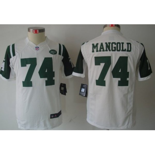 Nike New York Jets #74 Nick Mangold White Limited Kids Jersey