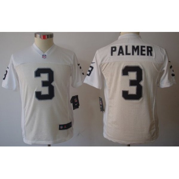 Nike Oakland Raiders #3 Carson Palmer White Limited Kids Jersey