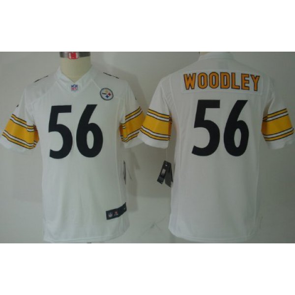 Nike Pittsburgh Steelers #56 LaMarr Woodley White Limited Kids Jersey