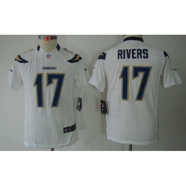 Nike San Diego Chargers #17 Philip Rivers White Limited Kids Jersey