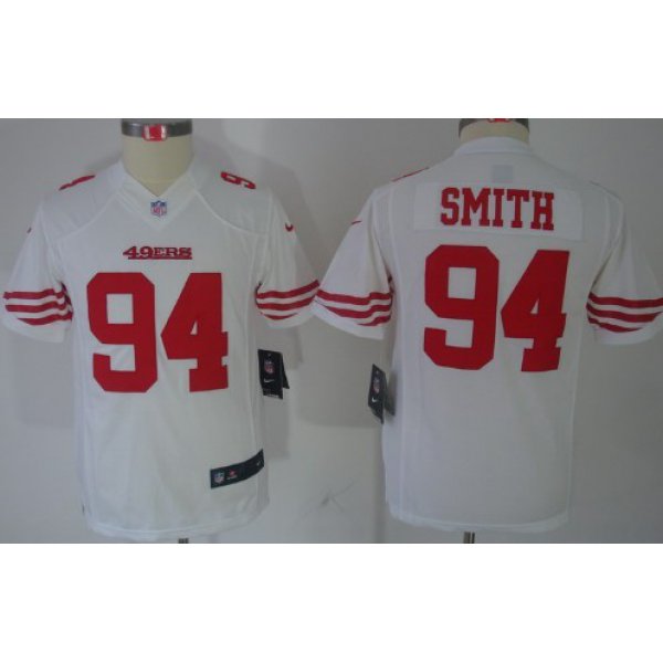 Nike San Francisco 49ers #94 Justin Smith White Limited Kids Jersey
