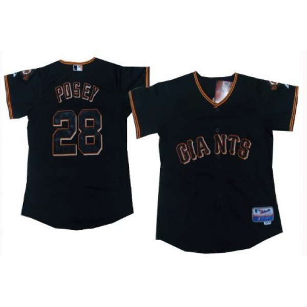 San Francisco Giants #28 Buster Posey Black Kids Jersey