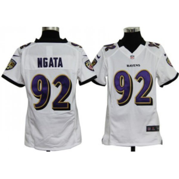 Nike Baltimore Ravens #92 Haloti Ngata White Game Kids Jersey