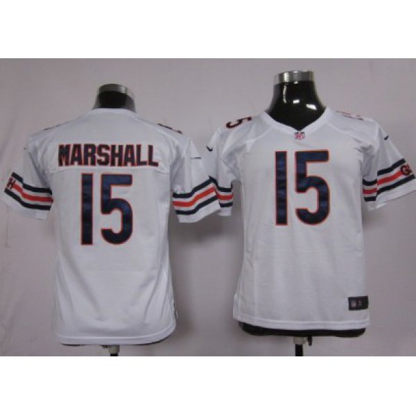 Nike Chicago Bears #15 Brandon Marshall White Game Kids Jersey