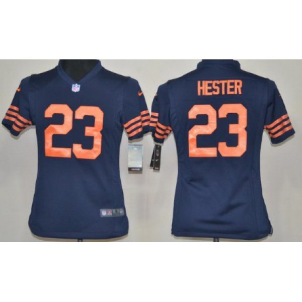 Nike Chicago Bears #23 Devin Hester Blue With Orange Game Kids Jersey