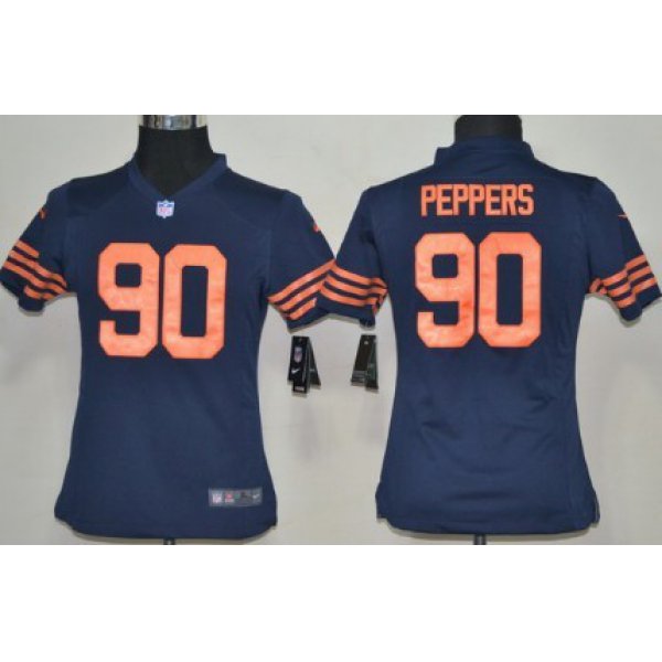 Nike Chicago Bears #90 Julius Peppers Blue With Orange Game Kids Jersey