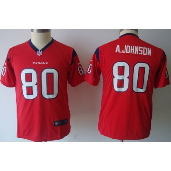 Nike Houston Texans #80 Andre Johnson Red Game Kids Jersey