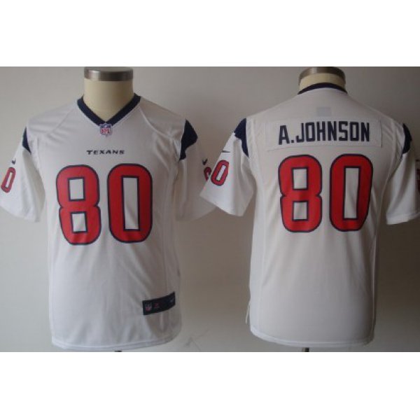 Nike Houston Texans #80 Andre Johnson White Game Kids Jersey