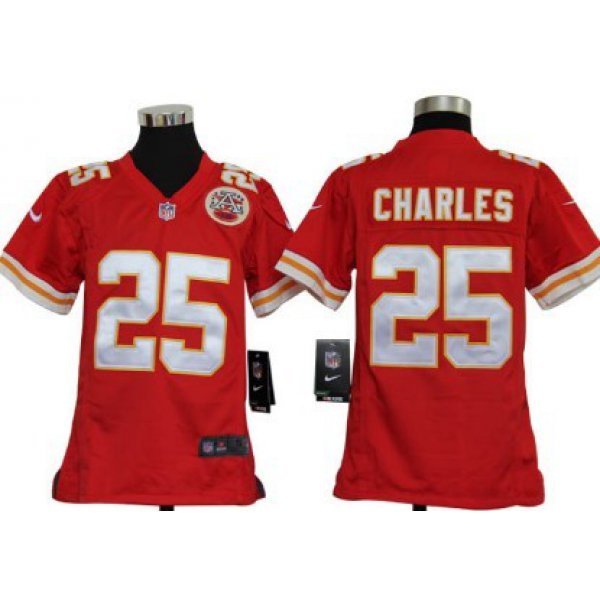 Nike Kansas City Chiefs #25 Jamaal Charles Red Game Kids Jersey