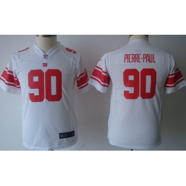 Nike New York Giants #90 Jason Pierre-Paul White Game Kids Jersey