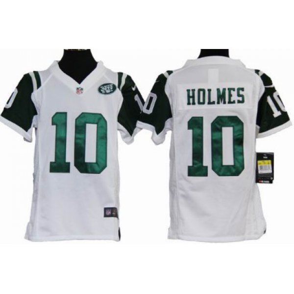 Nike New York Jets #10 Santonio Holmes White Game Kids Jersey