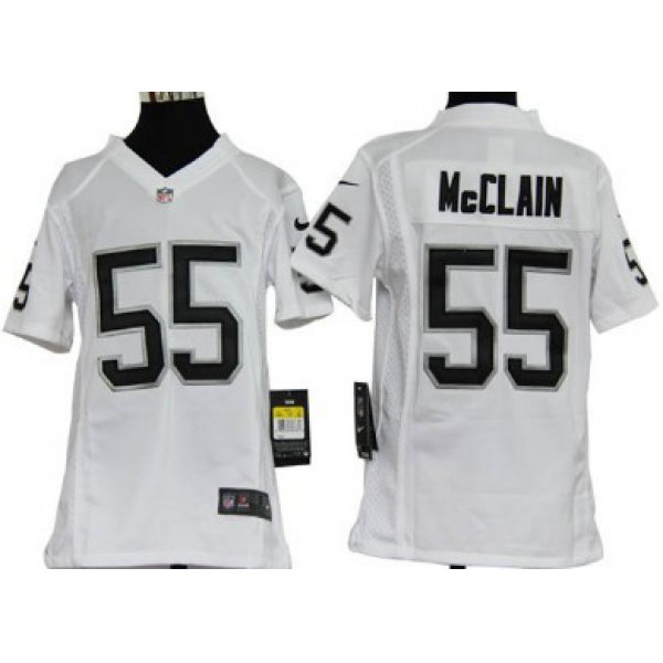 Nike Oakland Raiders #55 Rolando McClain White Game Kids Jersey