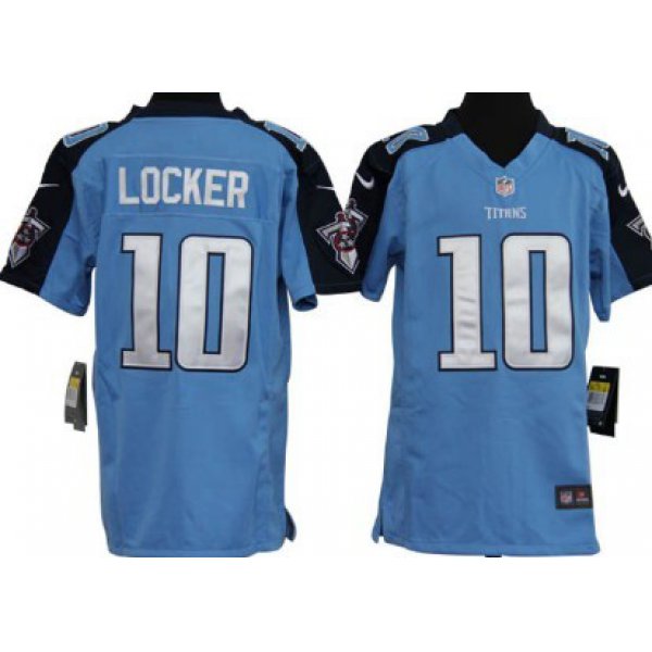 Nike Tennessee Titans #10 Jake Locker Light Blue Game Kids Jersey